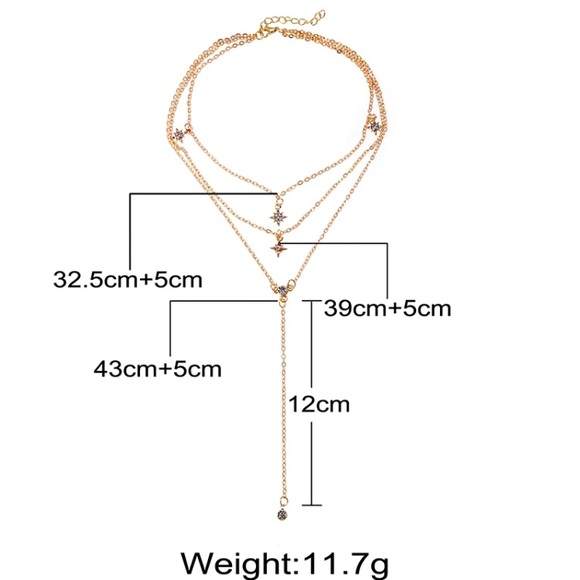 Celestial Layered Delicate Dainty Gold Choker New - Picture 4 of 7